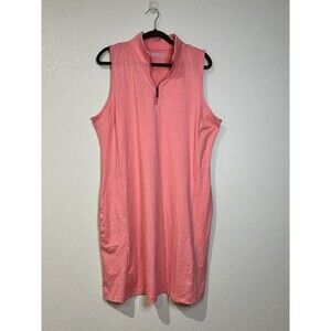 NWOT Women Hi-Tec Polo Sleeveless Dress With Zipper Peach XL (16-18)